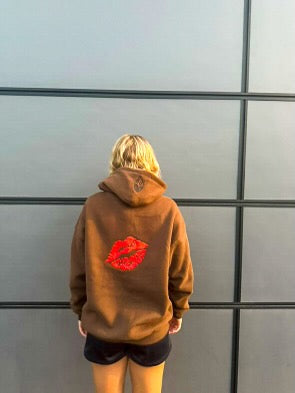 EMBROIDERED LOGO ZIP UP HOODIE