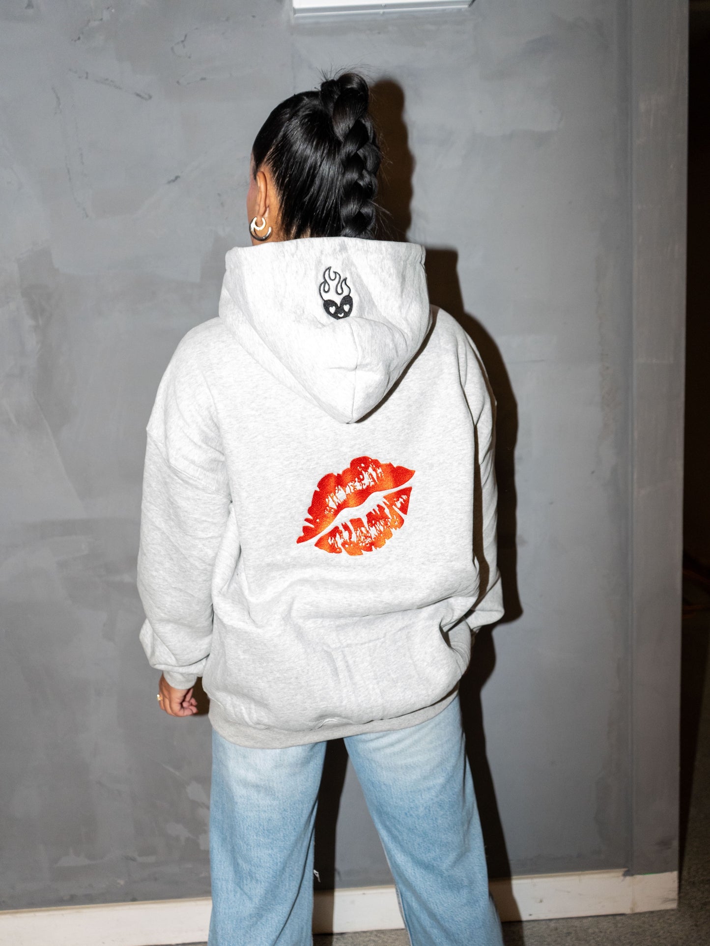 EMBROIDERED LOGO ZIP UP HOODIE