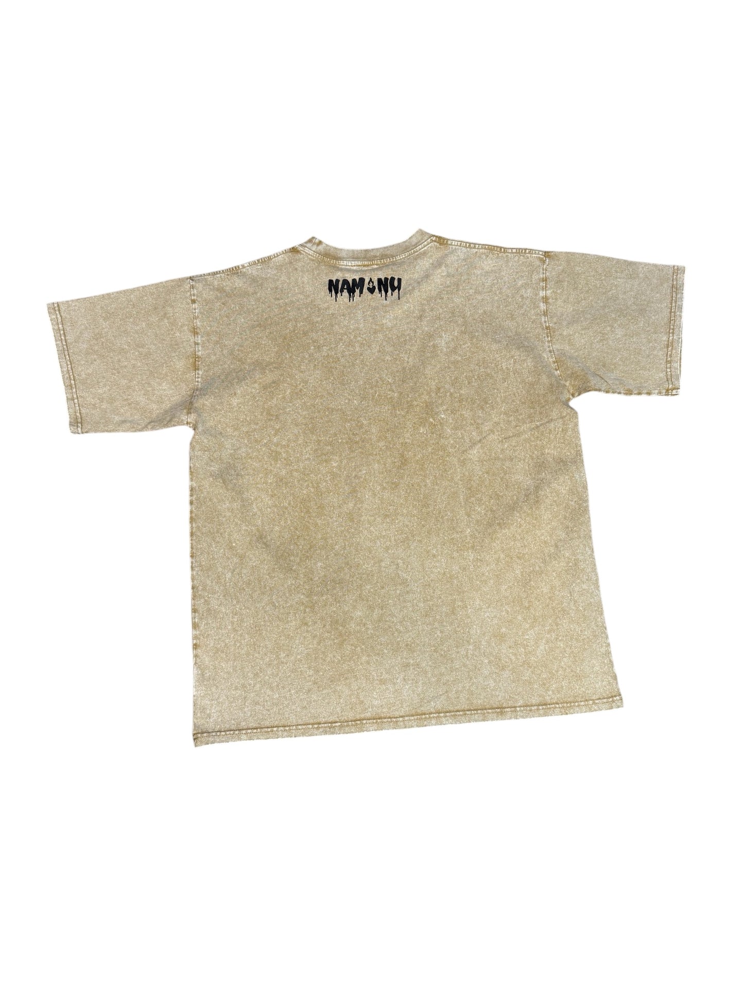 ACID WASH EMBROIDERED LOGO T-SHIRT