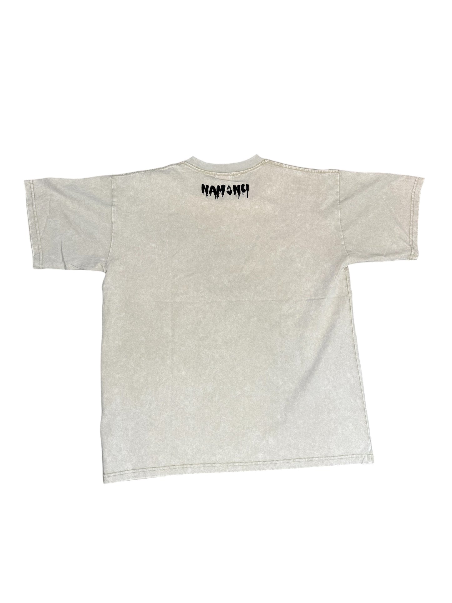 ACID WASH EMBROIDERED LOGO T-SHIRT