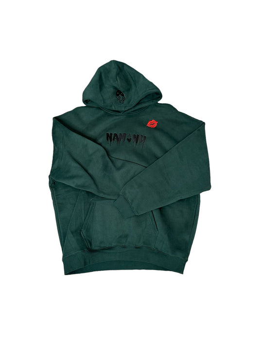 FOREST GREEN EMBROIDERED LOGO HOODIE